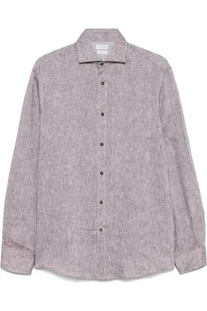 Brunello Cucinelli Heren, Overhemden, Bruin, Maat: 3XL