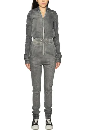 Rick Owens Dames, Jumpsuits & Playsuits, Grijs, Maat: S Katoen