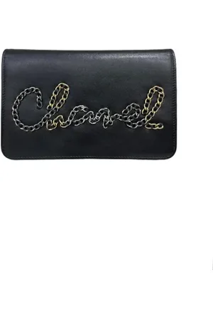CHANEL Dames, Pre-owned, Zwart, Maat: ONE Size Leer