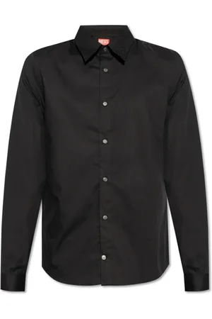 Diesel Heren, Overhemden, Zwart, Maat: 2XL Katoen