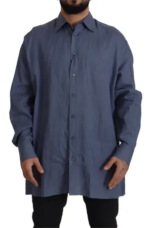 Dolce & Gabbana Heren, Overhemden, Blauw, Maat: XL Linnen
