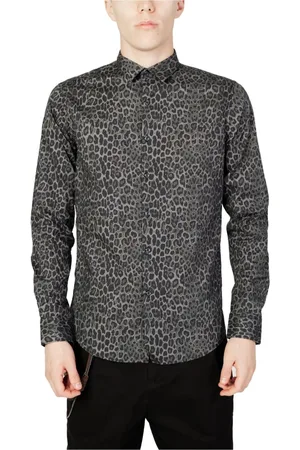 GIANNI LUPO Heren, Overhemden, Grijs, Maat: 2XL Katoen