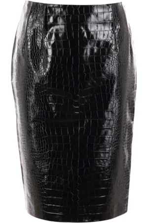 VERSACE Dames, Rokken, Zwart, Maat: S Leer