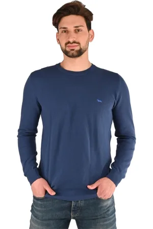 HARMONT&BLAINE Heren, Truien, Blauw, Maat: L Katoen