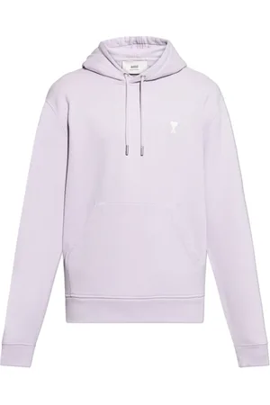 Ami Heren, Sweatshirts & Hoodies, Paars, Maat: M Katoen