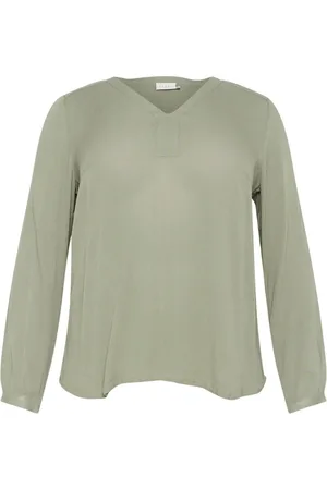 Kaffe Dames, Blouses & Shirts, Groen, Maat: 2XL