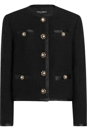 Dolce & Gabbana Dames, Jassen, Zwart, Maat: S Tweed