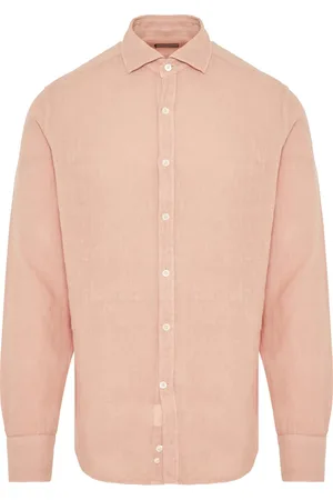 CANALI Heren, Overhemden, Roze, Maat: XL Linnen