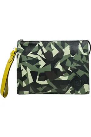 Fendi Heren, Pre-owned, Groen, Maat: ONE Size Leer