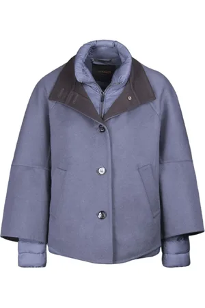 MOORER Dames, Jassen, Blauw, Maat: XS Wol