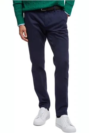 Brooks Brothers Heren, Broeken, Blauw, Maat: W36 Katoen