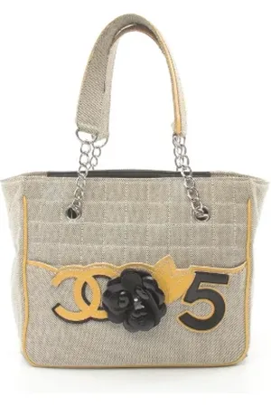 CHANEL Dames, Pre-owned, Grijs, Maat: ONE Size Leer