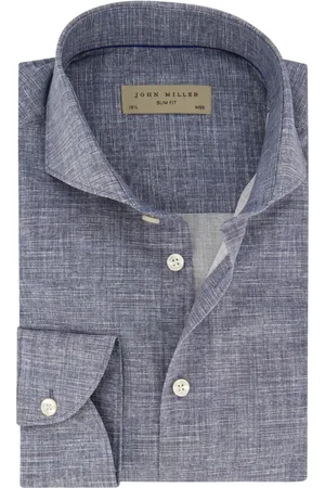 john miller Heren, Overhemden, Blauw, Maat: XL Katoen