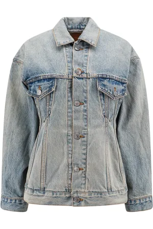 Balenciaga Dames, Jassen, Blauw, Maat: 2XS Katoen
