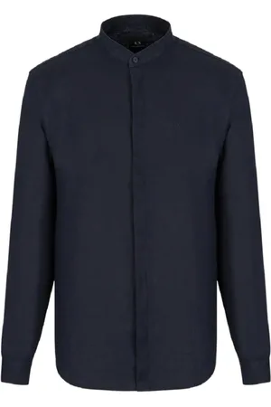 Armani Exchange Heren, Overhemden, Blauw, Maat: L Linnen