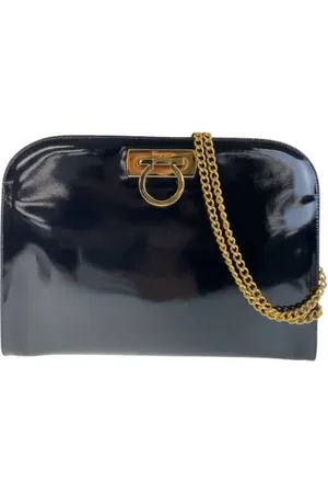 Salvatore Ferragamo Dames, Pre-owned, Zwart, Maat: ONE Size Leer