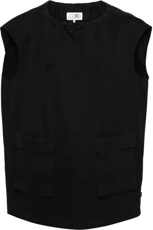 Maison Margiela Dames, Tops, Zwart, Maat: M Gabardine