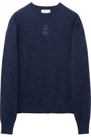 Alexander McQueen Heren, Truien, Blauw, Maat: L Wol
