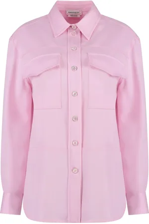 Alexander McQueen Dames, Blouses & Shirts, Roze, Maat: S Wol