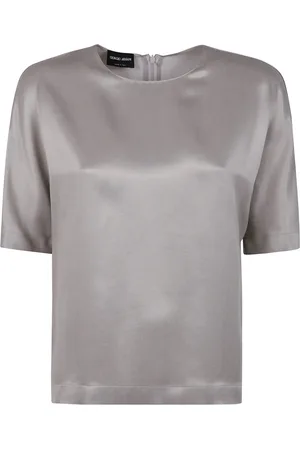 Giorgio Armani Dames, Blouses & Shirts, Grijs, Maat: S Viscose