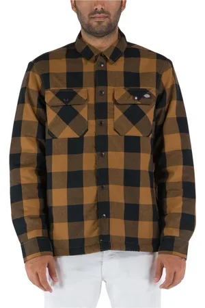 Dickies Heren, Overhemden, Bruin, Maat: L Flanel