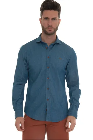 HARMONT&BLAINE Heren, Overhemden, Blauw, Maat: 2XL Katoen
