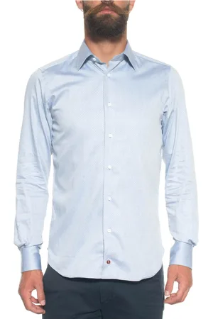 Carrel Heren, Overhemden, Blauw, Maat: S Katoen