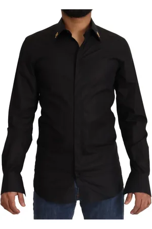 Dolce & Gabbana Heren, Overhemden, Zwart, Maat: XS Katoen