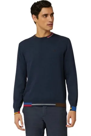 HARMONT&BLAINE Heren, Truien, Blauw, Maat: S Katoen