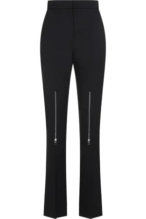 Alexander McQueen Dames, Broeken, Zwart, Maat: S Wol