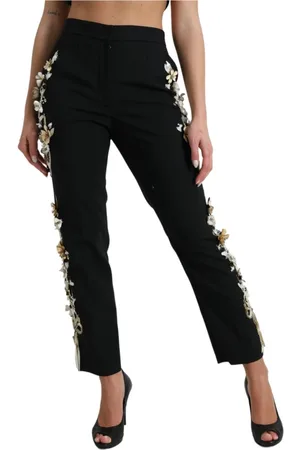 Dolce & Gabbana Dames, Broeken, Zwart, Maat: XS Wol