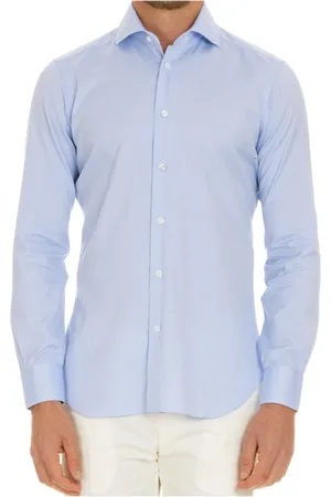 BARBA Heren, Overhemden, Blauw, Maat: M Katoen