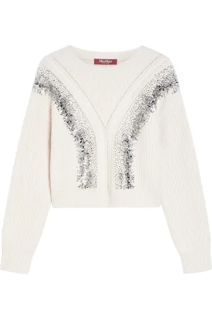 Max Mara Dames, Truien, Wit, Maat: S Wol