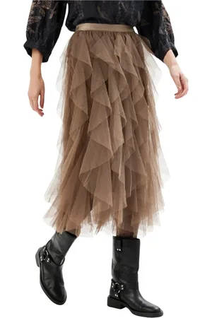 In Front Dames, Rokken, Bruin, Maat: 2XL Poliester