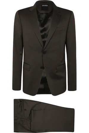 Ermenegildo Zegna Heren, Pakken, Bruin, Maat: L Wol