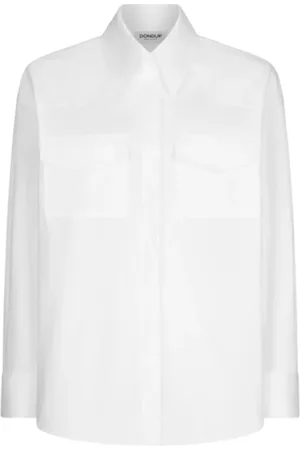 Dondup Dames, Blouses & Shirts, Wit, Maat: XS Katoen