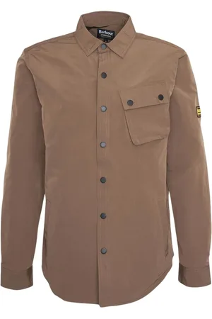 Barbour Heren, Overhemden, Bruin, Maat: XL Nylon