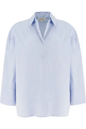 ANTONELLI Dames, Blouses & Shirts, Blauw, Maat: M Katoen