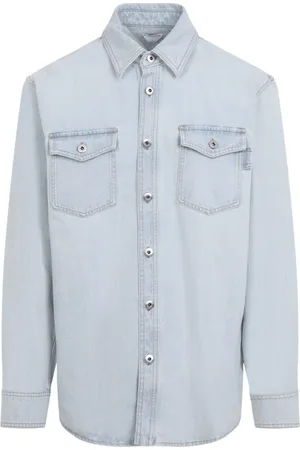 Bottega Veneta Heren, Overhemden, Blauw, Maat: M Denim
