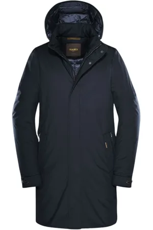 MOORER Heren, Mantels, Blauw, Maat: 3XL Gabardine