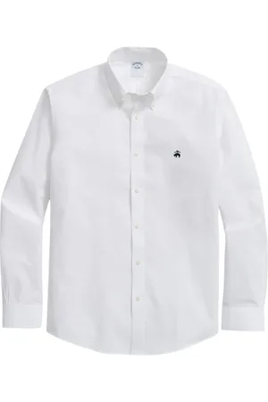Brooks Brothers Heren, Overhemden, Wit, Maat: L Fleece