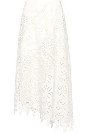 ULLA JOHNSON Dames, Rokken, Wit, Maat: S Linnen