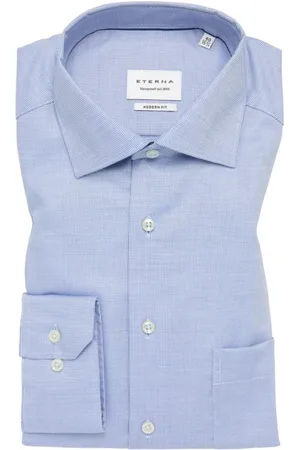 ETERNA Heren, Overhemden, Blauw, Maat: 5XL Katoen