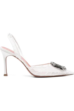 Amina Muaddi Dames, Schoenen, Wit, Maat: 35 EU