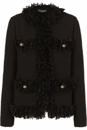 Dolce & Gabbana Dames, Jassen, Zwart, Maat: 2XS Tweed