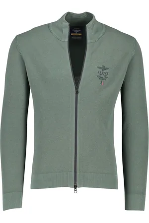 Aeronautica Militare Heren, Truien, Groen, Maat: 3XL Katoen