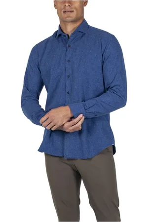 Xacus Heren, Overhemden, Blauw, Maat: XL Flanel