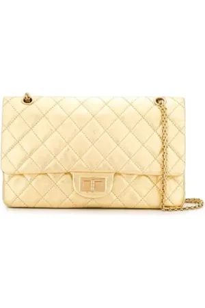 CHANEL Dames, Pre-owned, Geel, Maat: ONE Size Leer