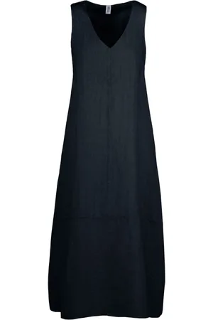 Bomboogie Dames, Jurken, Blauw, Maat: M Linnen