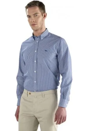 HARMONT&BLAINE Heren, Overhemden, Blauw, Maat: M Katoen